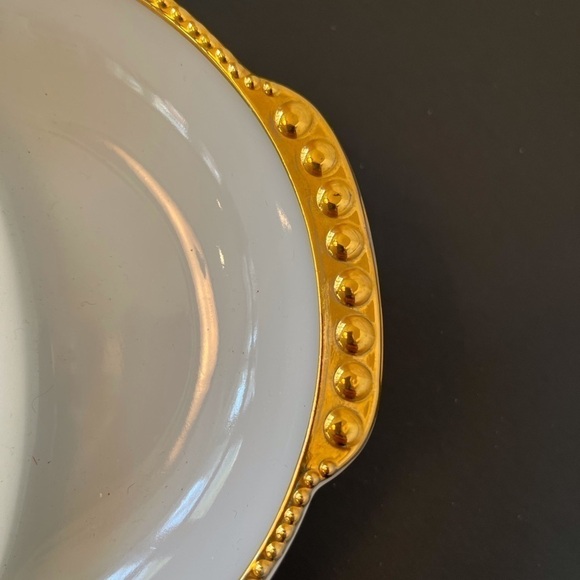 Vintage Fire King Anchor Hocking Ware Divided Dish with Gold Trim - Picture 6 of 8